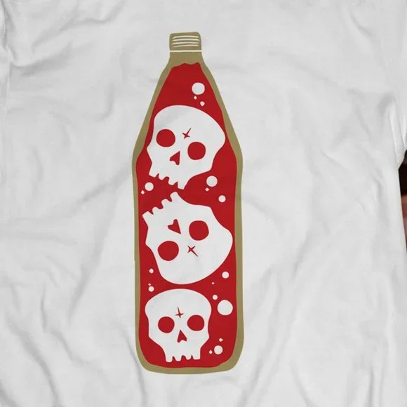 Goth Inspired 40oz Blood Death Skull Tee - Picture 2 of 2